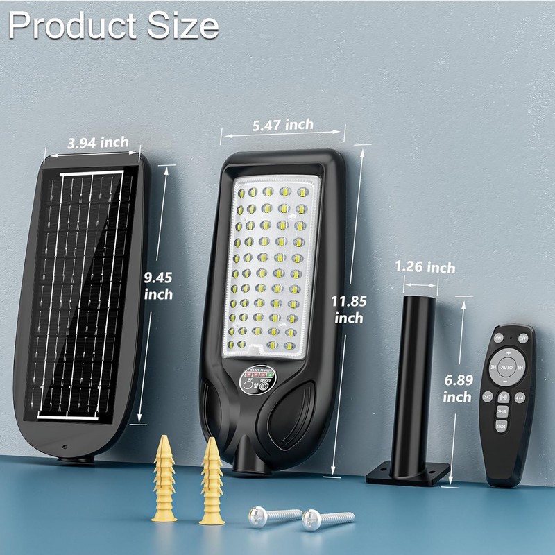 Solar Street Lights Outdoor Waterproof ,30000LM Dusk to Dawn Solar