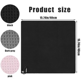 Golf Towel, Microfibre Golf Towel, Pack of 3 Golf Towel, Microfibre, Golf Towel Men, Golf Towels, Golf Towel with Clip, Microfibre Golf Towels with Waffle Pattern
