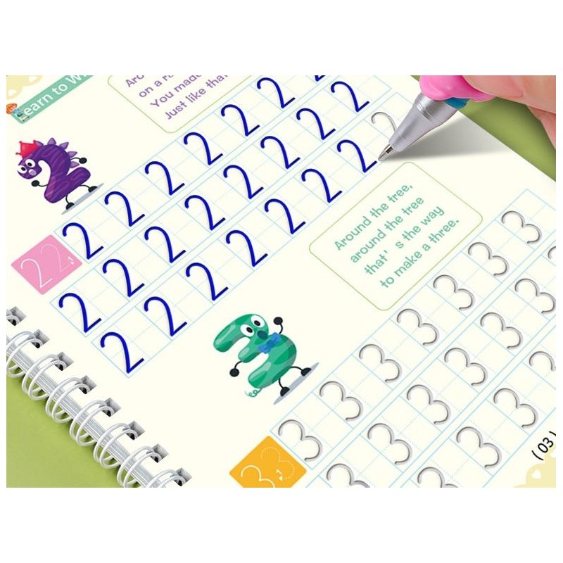 4pcs/pack Reusable Handwriting Practice Copybook Set Improve Writing Skills with