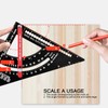 Woodworking Triangle Ruler Aluminum Alloy Accurate Laser Scale Triangle Ruler