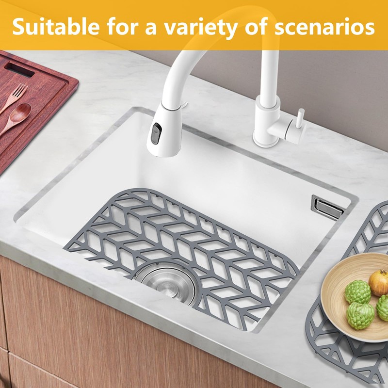 JOOKKI Sink Protectors for Kitchen Sink12.25"X11.5"Center Sink Mat 2pcs