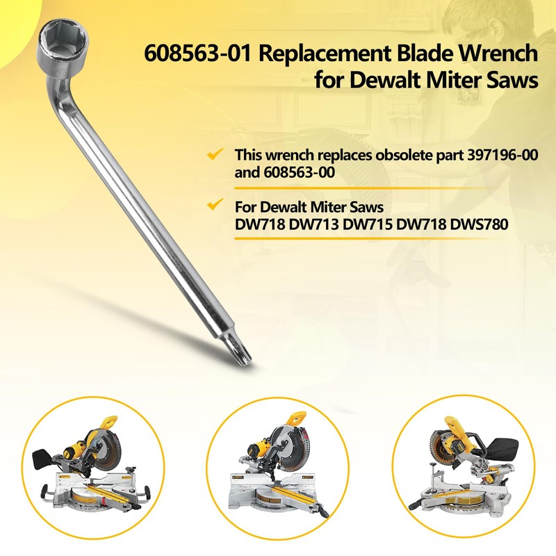 608563-01 Blade Wrench Replacement for Dewalt Miter Saws DWS780 DW706