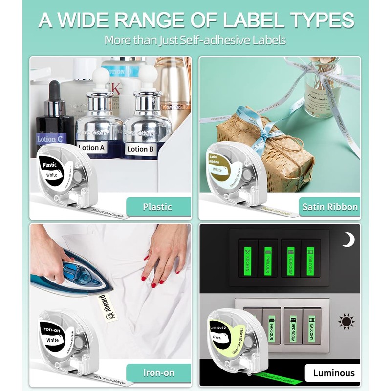 Phomemo P12 Mini Bluetooth Label Maker with Label Tape, Thermal