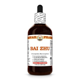 Bai Zhu (Atractylodes Macrocephala) Dry Rhizome Tincture, Made in Hawaii, All Natural, Vegan, Pure Liquid Extract - 4 fl.oz