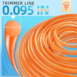 Weed Eater String, Eventronic 095 Trimmer Line of 590-Feet, Trimmer Line for Universal Replacement, Round Weed Wacker String Fits Medium& Heavy Grass&Weeds, String Trimmer Line of Orange Premium Nylon