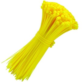 Cable Ties, 150mm x 3.6mm, 200 Pieces, Yellow, Premium Nylon Cable Ties, Multipurpose Plastic Tie Wraps, Secure Self Locking Mechanism, for Home, Garden, Office and DIY