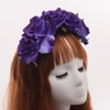 Gothic Lolita Rose Flower Headband Punk Crown HairBands (purple)