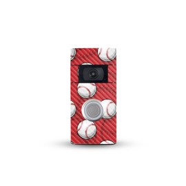 MightySkins Carbon Fiber Skin Compatible with Ring Video Doorbell (2nd Generation) - Tiled Baseball | Protective, Durable Textured Carbon Fiber Finish | Easy to Apply