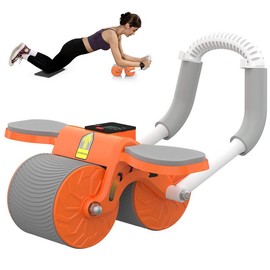 RELIFESPORTS 【Christmas present】2024 Relife sports New Ab Roller Wheel with Knee Mat &Timer, Automatic Rebound Abdominal Wheel, Ab Abdominal Exercise Roller with Elbow Support, Abs Workout Equipment Ab Exercise Roller for Women Men - size: AB08