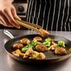BambooMN 7" Reusable Bamboo Toast Tongs, Curved Arms, Carbonized Brown
