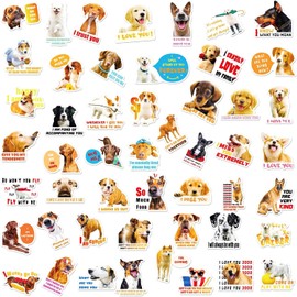 HNTR® Fun Dog Stickers | 50 Cute Puppy Decals | Waterproof Vinyl Sticker Pack for Laptops, Water Bottles, Scrapbooks & More