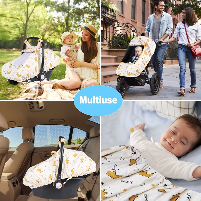 SMTTW Funda de asiento de coche para bebé, ajuste universal,