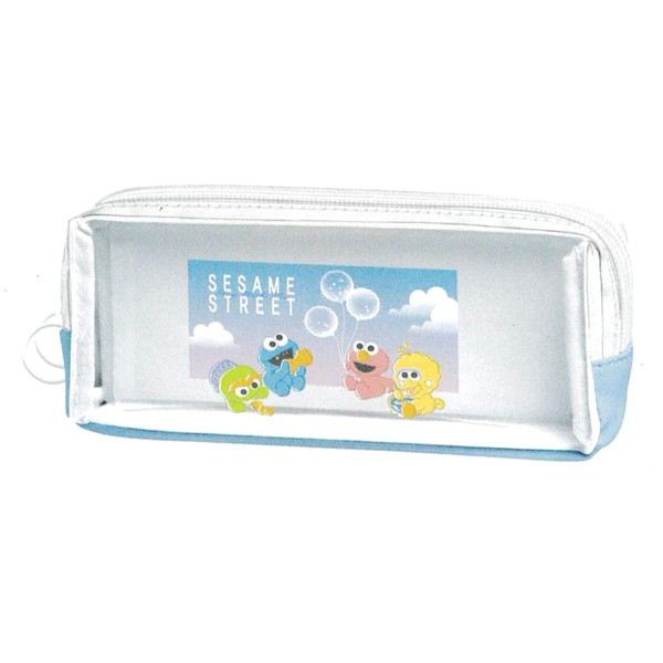 Clear Twin Zipper Pen Case, Pencil Case, Sesame Street (Empty)
