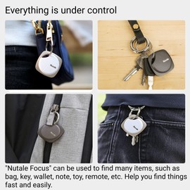 Focus Key Finder Item Finders, Bluetooth Tracker Item Locator with Key Chain for Gifts Keys Pet Wallets or Backpacks and Tablets (4 Pack-White & Black)