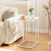 Easy Paws Small C Shaped Table for Sofa,Glass Couch Sofa