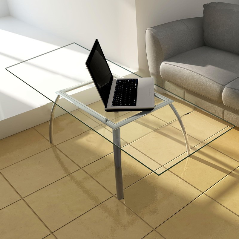 Landical 16" x 24" Rectangle Clear Tempered Glass Table Top
