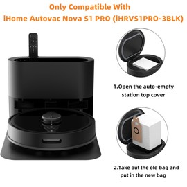HUIZHEN 10 Pack Dust Bgas Only for iHome AutoVac Nova S1 Pro Robot Vacuum Cleaner iHRVS1PRO-3BLK, Replacement 10 Vacuum Bags