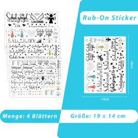 FloraVigo Rub On Sticker Approx. A5 19 x 14 cm (4 Pieces) (Guardian Angel)