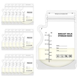 100 Pcs Breast Milk Storage Bags, 250ml Disposable Milk Storage Bags with Pour Spout for Breastfeeding No-Leak Milk Freezer Storage Pouches for Breast Milk Storage