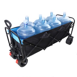 Benicabaly Versatile Folding Wagon Cart for Enhanced Convenience, Spacious Design for Shopping and Outdoor Adventures, Black & Blue