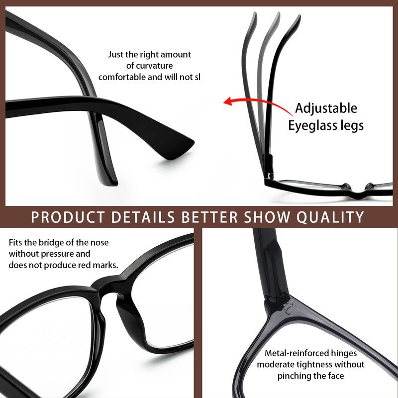 Sumkyle 3 Pack Progressive Multifocus Reading Glasses Blue Light Blocking