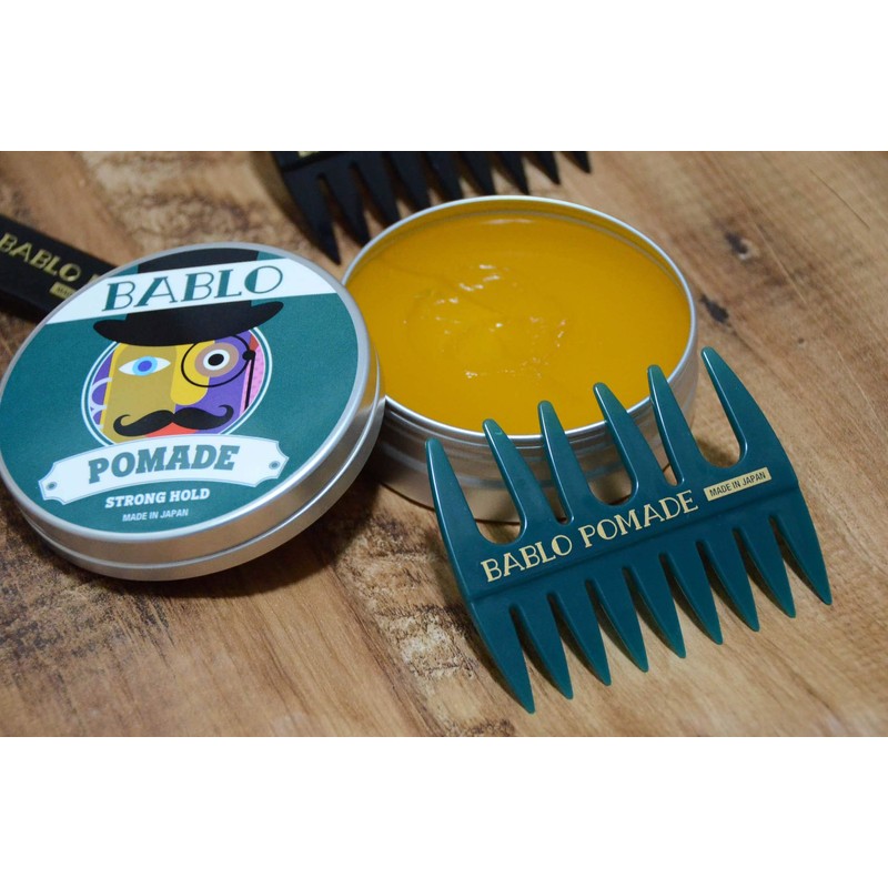 BABLO POMADE Mesh Comb, Mens, Black and Green, 2 Piece