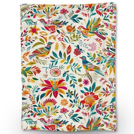 Ti Caldi Whimsical Bird Print Blanket - Soft, Cozy, and Lightweight Flannel Throw Blanket - Perfect for Couch, Bed, Travel, and Outdoor Use - Fuzzy, Fluffy Home Decor Accent 60"x50"