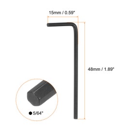 sourcing map 20pcs Hex Key Wrench 5/64" L-Shape Hexagon SAE Wrenches Chrome Vanadium Steel Repairing Tool for Home Repair, Black