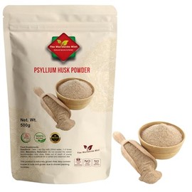 Psyllium Husk Powder 500g | 100% Pure Natural Fibre | Vegan Non-GMO | High Soluble Fibre | Ideal for Baking, Smoothies & Fibre Drinks | Fine Ground Psyllium Powder