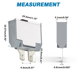 GLOSO E83 Long ATC ATO Termianl (with dimple) 15 Amp Circuit Breaker, T3 Manual Reset (15A -3 Pack)