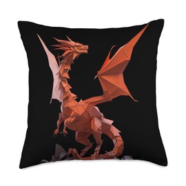 Origami Master Folding Paper Craft Origami Dragon Japanese Art Paper Folding Artist Throw Pillow, 18x18, Multicolor