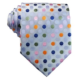 Geotae Zerun New Classic Light Blue Polka Dots JACQUARD WOVEN Silk Men's Tie Necktie