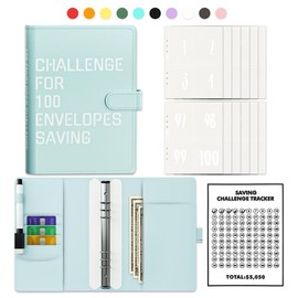 100 Envelopes Money Saving Challenge Binder Budget Planner, Budget Book With Cash Savings Challenge, 52 Week Money Binder, 4 Envelopes Per Page, A Total Of 25 Pages:_black
