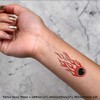 Azeeda 4 x 'Bowlingkugel Rotes Feuer' Temporäre Tattoos - Wasserfest,