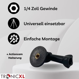 TronicXL 105 cm Tripod Camera Tripod Compatible with DJI Osmo GoPro Hero Hero+ 3 4 5 6 7 8 9 10 11 12 13 Session Action Cam Camera Mount Action Camera + Bag