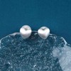 Iaceble Boho Heart Ear Jacket Earrings Pearl Bead Stud Earrings