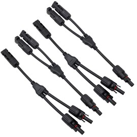 AIRTAK 4 PCS Solar Branch Connectors 1000V DC,IP67 Waterproof Y Connector for Parallel Connection Between Solar Panels FMM+MFF (2Pairs)