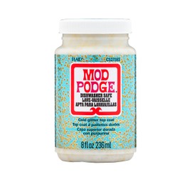 Mod Podge CS27593 Dishwasher Safe Glitter Gold, 8 fl oz Multi-Purpose Formula, Perfect for Easy to Apply DIY Arts and Crafts