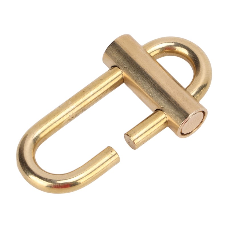 Brass Keychain, Smal Oval Slide Locking Snap Lock Clip Buckle