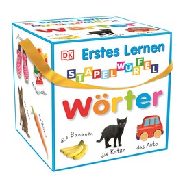 First Learning - Stacking Cube Words: 10 sturdy cardboard cubes from 1 year with great photos for playing, discovering and naming