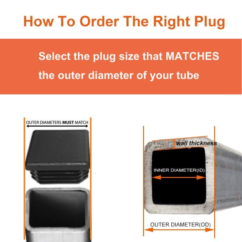 CaSuTong 8 Pack 2 3/8 Inch (60mm) Square Plastic Plugs,