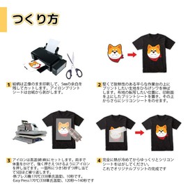 TransOurDream Genuine Iron on Transfer Sheets for Black and Dark Fabrics A4 5 Sheets Inkjet T Shirt Transfer Sheet Heat Transfer Sheet Washable SKU: JP-3-5