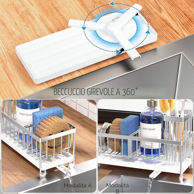 Cisily - Supporto per spugna per lavello da cucina, con
