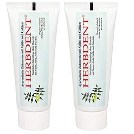 Herbdent Ayurvedic Toothpaste with Xylitol + Calcium - No Flourid (2 x 80 ml)