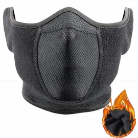 Half Face Mask Adjustable Fastener Windproof Men Women for Skiing Snowboarding Motorcycling Running Winter Outdoor Sports Highly Breathable Warming (Black)