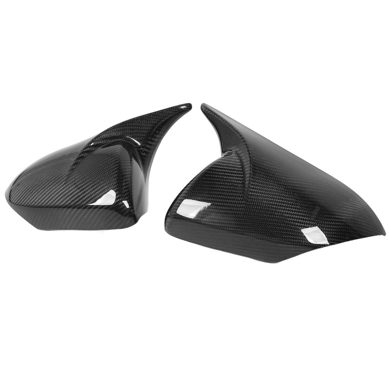 1 Pair Rearview Mirror Cap Carbon Fiber Horn Style Protective