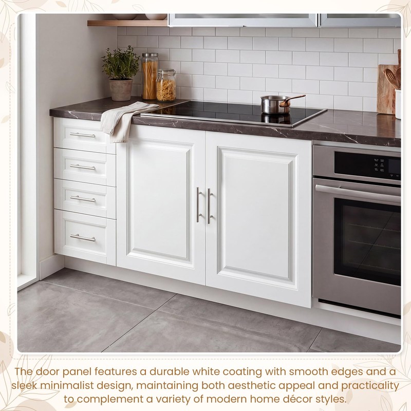 Memorywuu 2 Pcs Built-in Cabinet Doors with Silver Handles 16.25