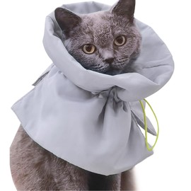 GHOSTCAT Elizabeth Collar, Fabric, Lightweight, Washable, For Cats, For Small Dogs, Wound Protection, Neck Guard, Licking Prevention, Adjustable, Cute, Neck Guard, Breathable, Wound Protection, Post