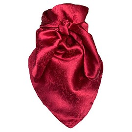 Wyoming Traders Jacquard Cowboy Wild Rag 100% Silk Scarf Bandana Multiple Colors L 34.5" and XL 42" (Red, 42")