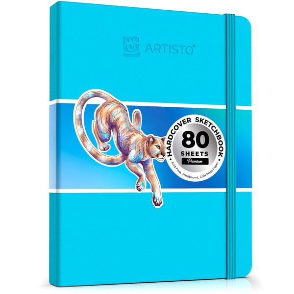 ARTISTO 8.5x11 Premium Hardcover Sketchbook - 80 Sheets (125 GSM),